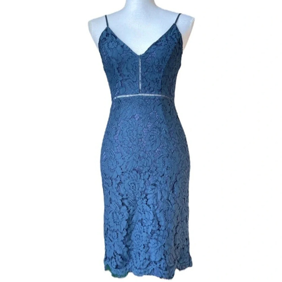 ASTR The Label Lattice Inset Lace spaghetti strap boho party event dress - Picture 7 of 16